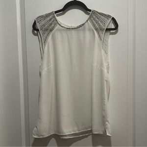 White House Black Market Sleeveless Beaded Blouse